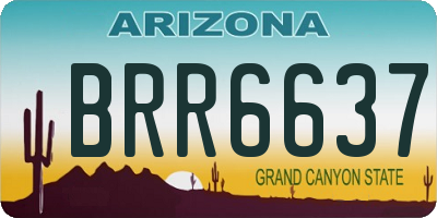 AZ license plate BRR6637