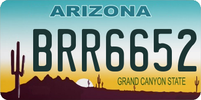 AZ license plate BRR6652