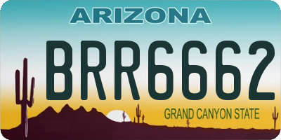 AZ license plate BRR6662