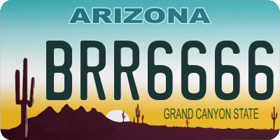 AZ license plate BRR6666