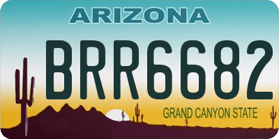 AZ license plate BRR6682