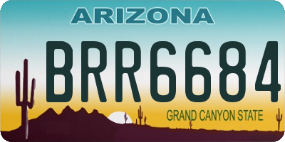 AZ license plate BRR6684