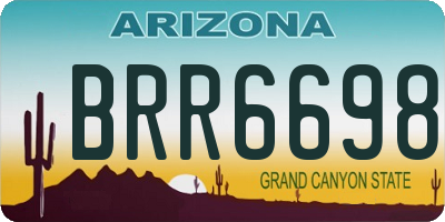 AZ license plate BRR6698