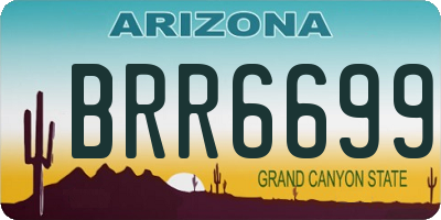 AZ license plate BRR6699