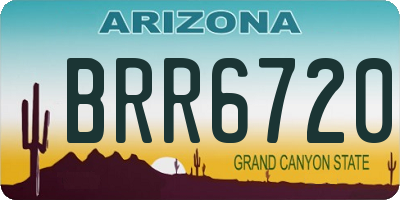 AZ license plate BRR6720