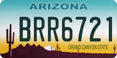 AZ license plate BRR6721