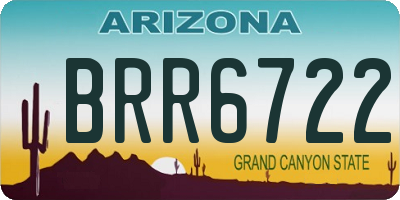AZ license plate BRR6722