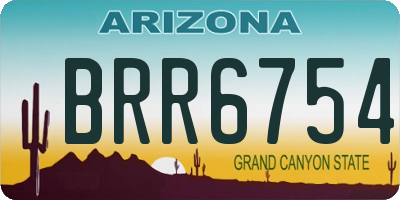 AZ license plate BRR6754