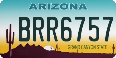AZ license plate BRR6757