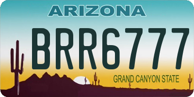 AZ license plate BRR6777