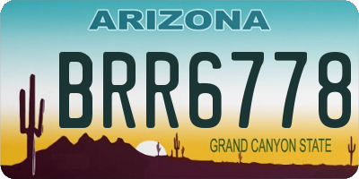 AZ license plate BRR6778