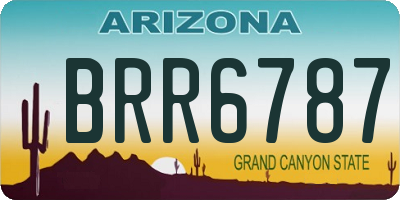 AZ license plate BRR6787