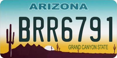 AZ license plate BRR6791