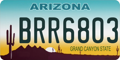 AZ license plate BRR6803