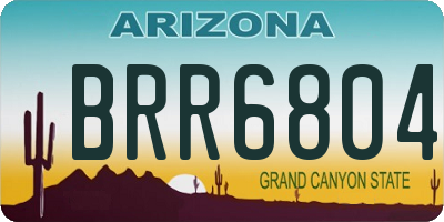 AZ license plate BRR6804