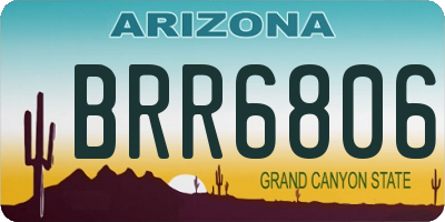 AZ license plate BRR6806