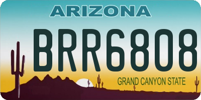 AZ license plate BRR6808