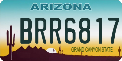 AZ license plate BRR6817