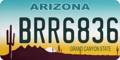 AZ license plate BRR6836