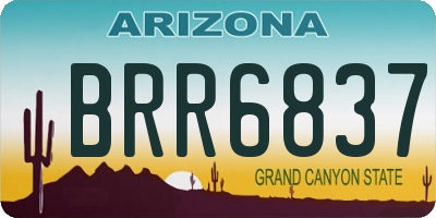 AZ license plate BRR6837