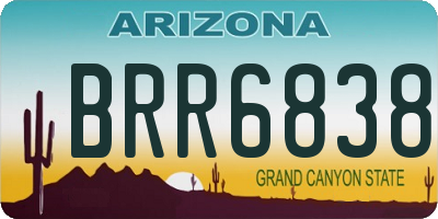 AZ license plate BRR6838