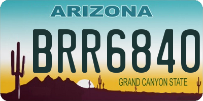 AZ license plate BRR6840