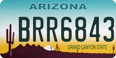 AZ license plate BRR6843
