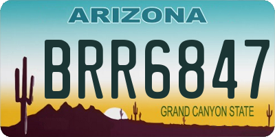 AZ license plate BRR6847