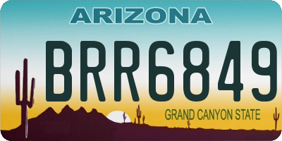 AZ license plate BRR6849