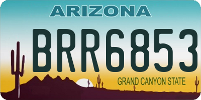AZ license plate BRR6853