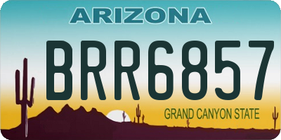 AZ license plate BRR6857