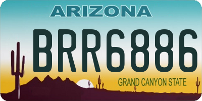 AZ license plate BRR6886
