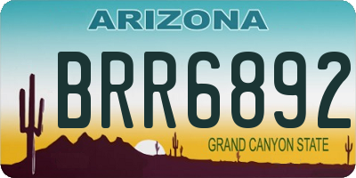AZ license plate BRR6892