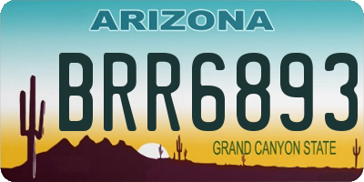 AZ license plate BRR6893