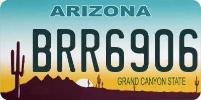 AZ license plate BRR6906