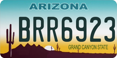 AZ license plate BRR6923