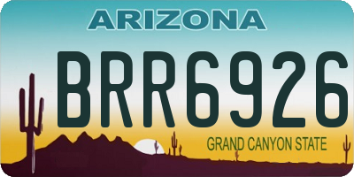 AZ license plate BRR6926