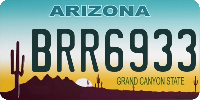 AZ license plate BRR6933