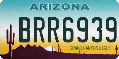 AZ license plate BRR6939