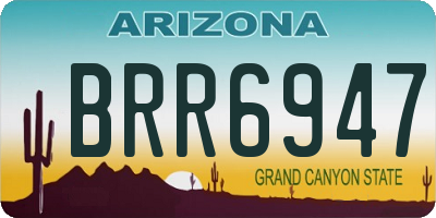 AZ license plate BRR6947