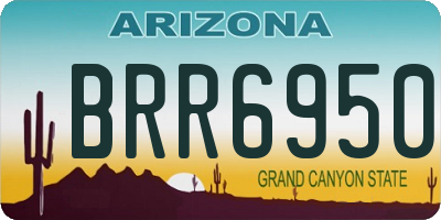 AZ license plate BRR6950