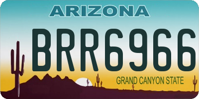AZ license plate BRR6966