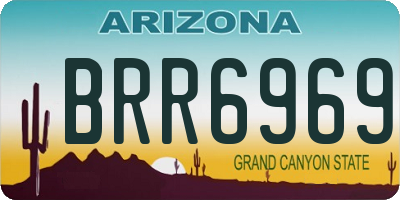 AZ license plate BRR6969
