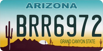 AZ license plate BRR6972
