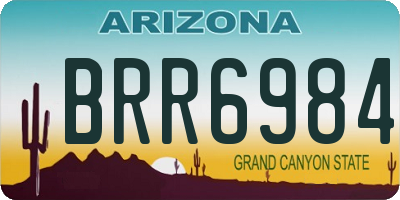 AZ license plate BRR6984