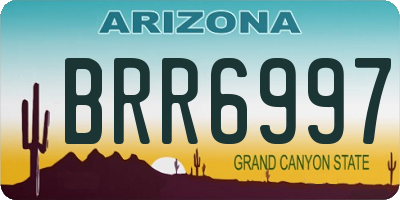 AZ license plate BRR6997