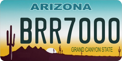AZ license plate BRR7000