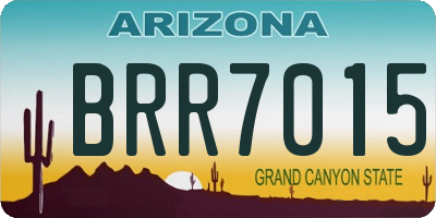 AZ license plate BRR7015