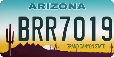 AZ license plate BRR7019