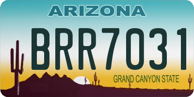 AZ license plate BRR7031